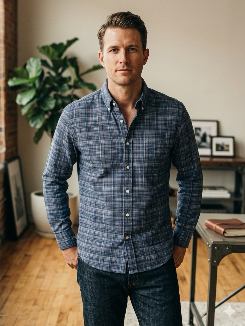 Taylor Stitch Organic Cotton Plaid Shirt Size 40